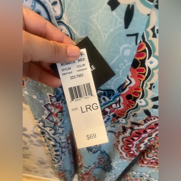 Robbie Bee Women’s A Lined Dress Mandala Flower Size Large. New w tag $69 - Picture 5 of 7